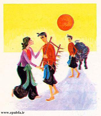 بنابراین بهسوی او دوید و دستش را گرفت.